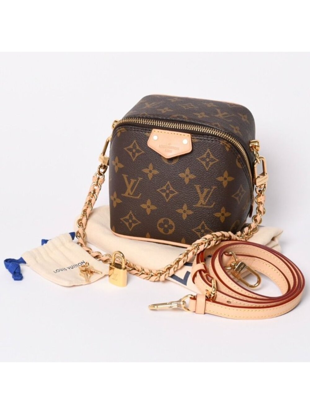 Louis Vuitton Shoulder Bag Just in Case Monogram Dice Shape Brown Gold